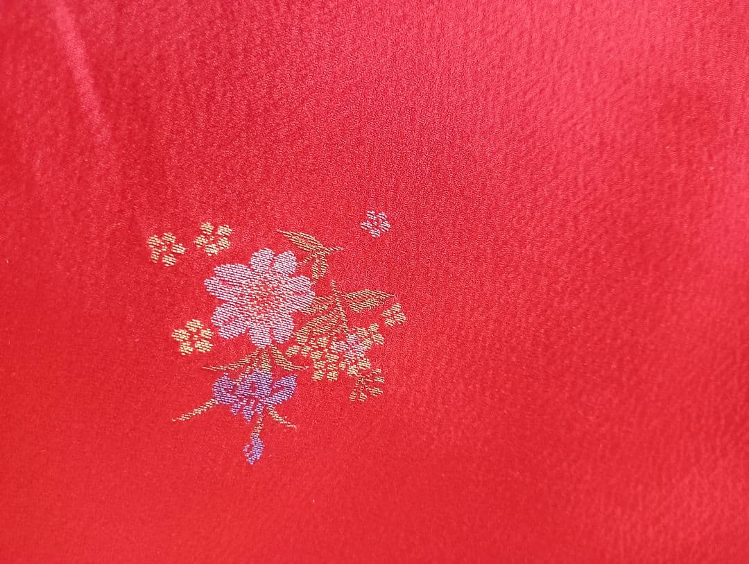 くるみ　トール　未着用振袖 フルセット　赤　無地　丈170 裄70　正絹