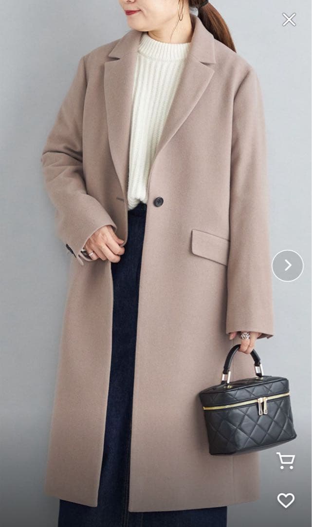 【SHIPS】ブラウン チェスターコート　38 Mサイズ SHIPS（シップス） チェスターコート 38 ブラウン レディース