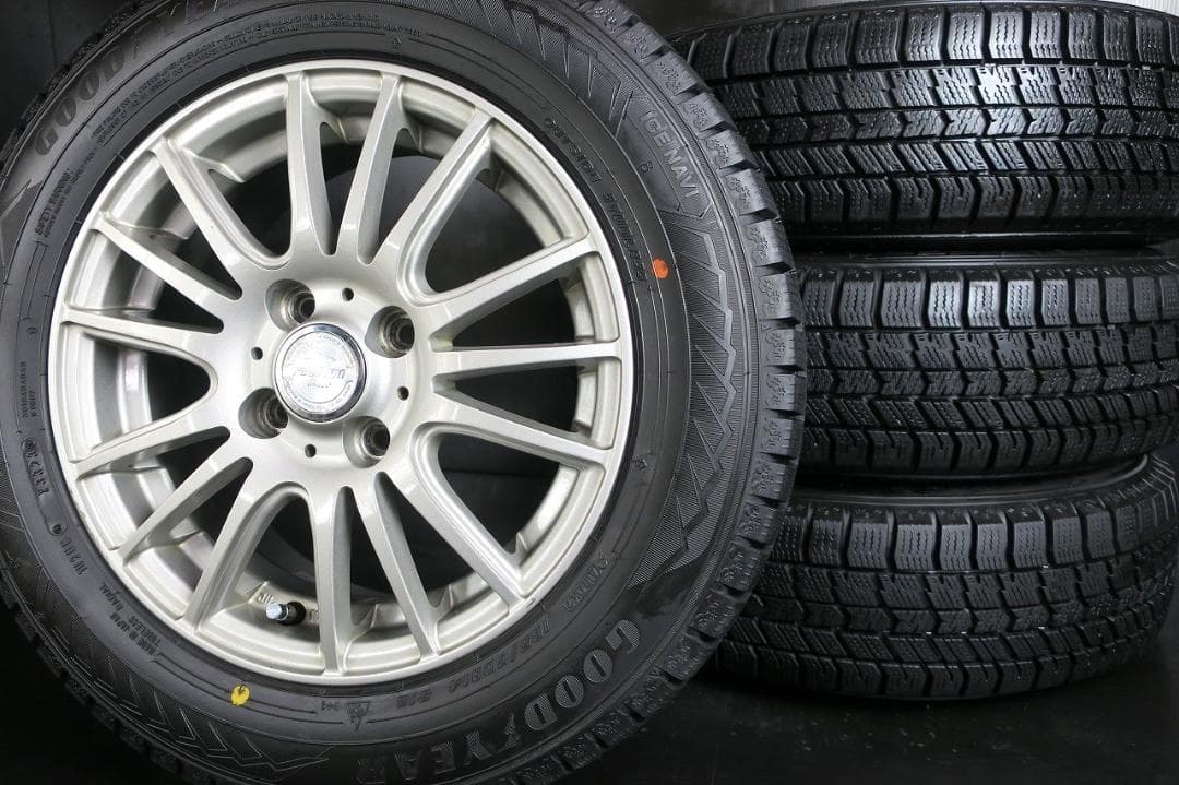 極上9.5分山 2023年製 スタッドレス 165/70R14 アクア ヴィッツ バリ溝！9分☆トヨタ ヴィッツ 純正 スチール 165/70R14 スタッドレス
