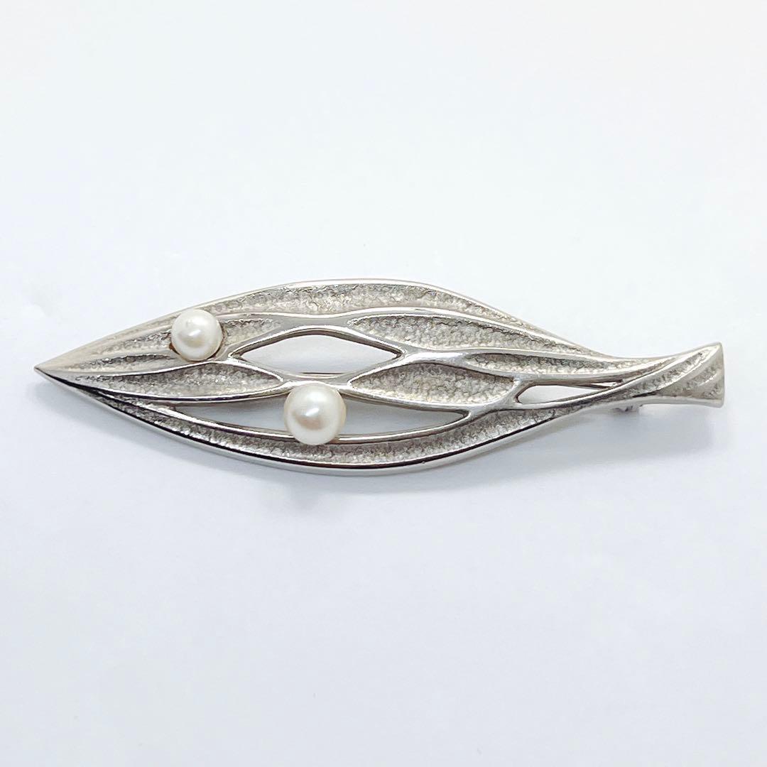 MIKIMOTO ミキモト パール ブローチ コサージュ リーフ 葉