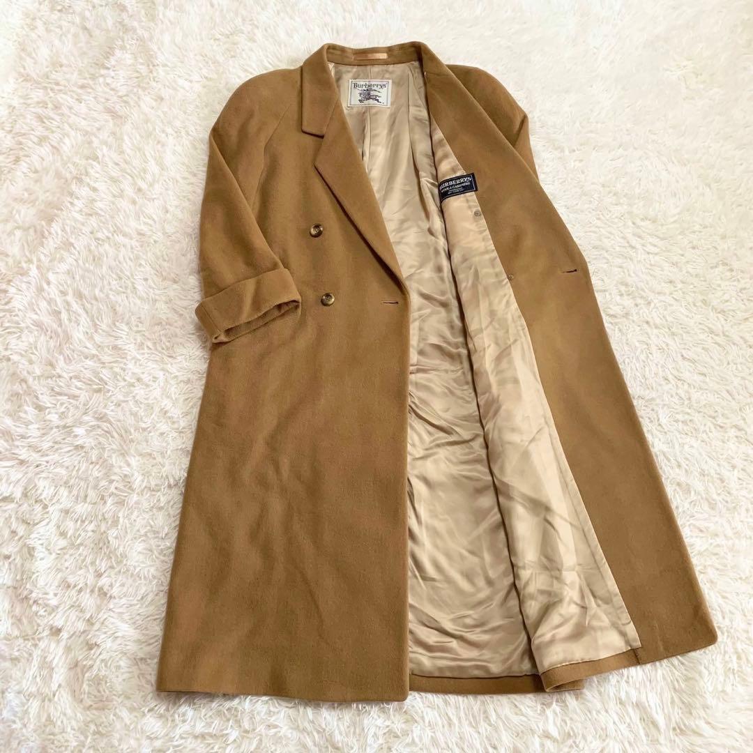 バーバリーズ ウールカシミヤ ダブルチェスターコート ブラウン