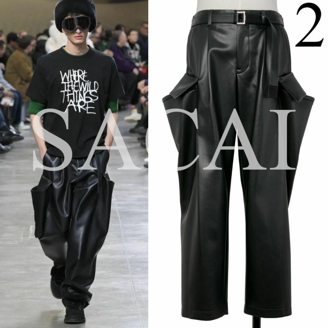 2 SACAI 25AW レザーパンツ カーゴパンツ サカイ - メルカリ