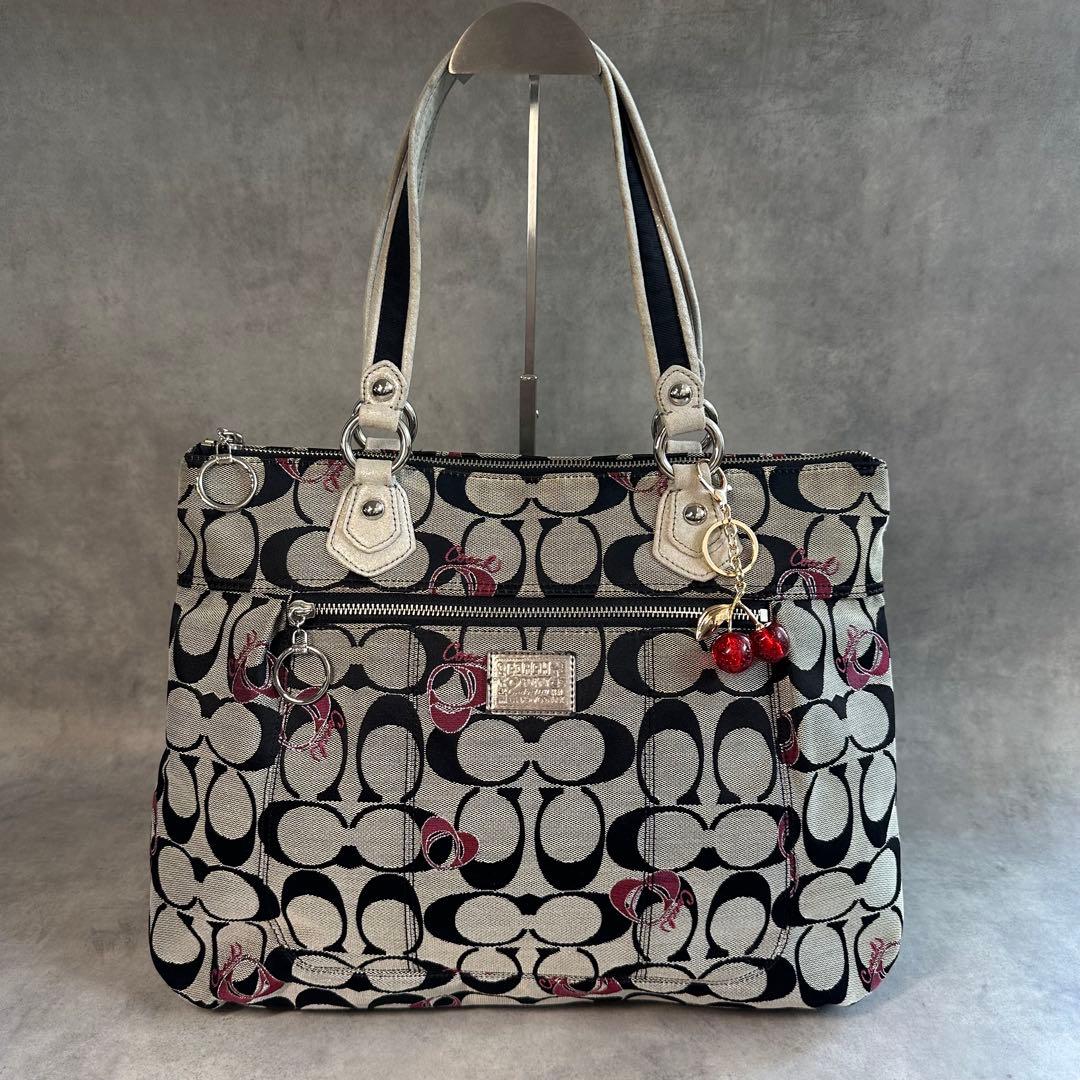 バッグ Y2K COACH Poppy Gram Signature Tote Bag Y2K COACH Poppy Gram Signature Tote Bag