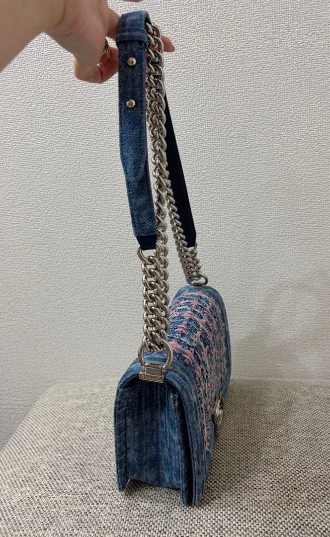 レア【極美品】CHANEL ボーイシャネル ツイード デニム チェーン