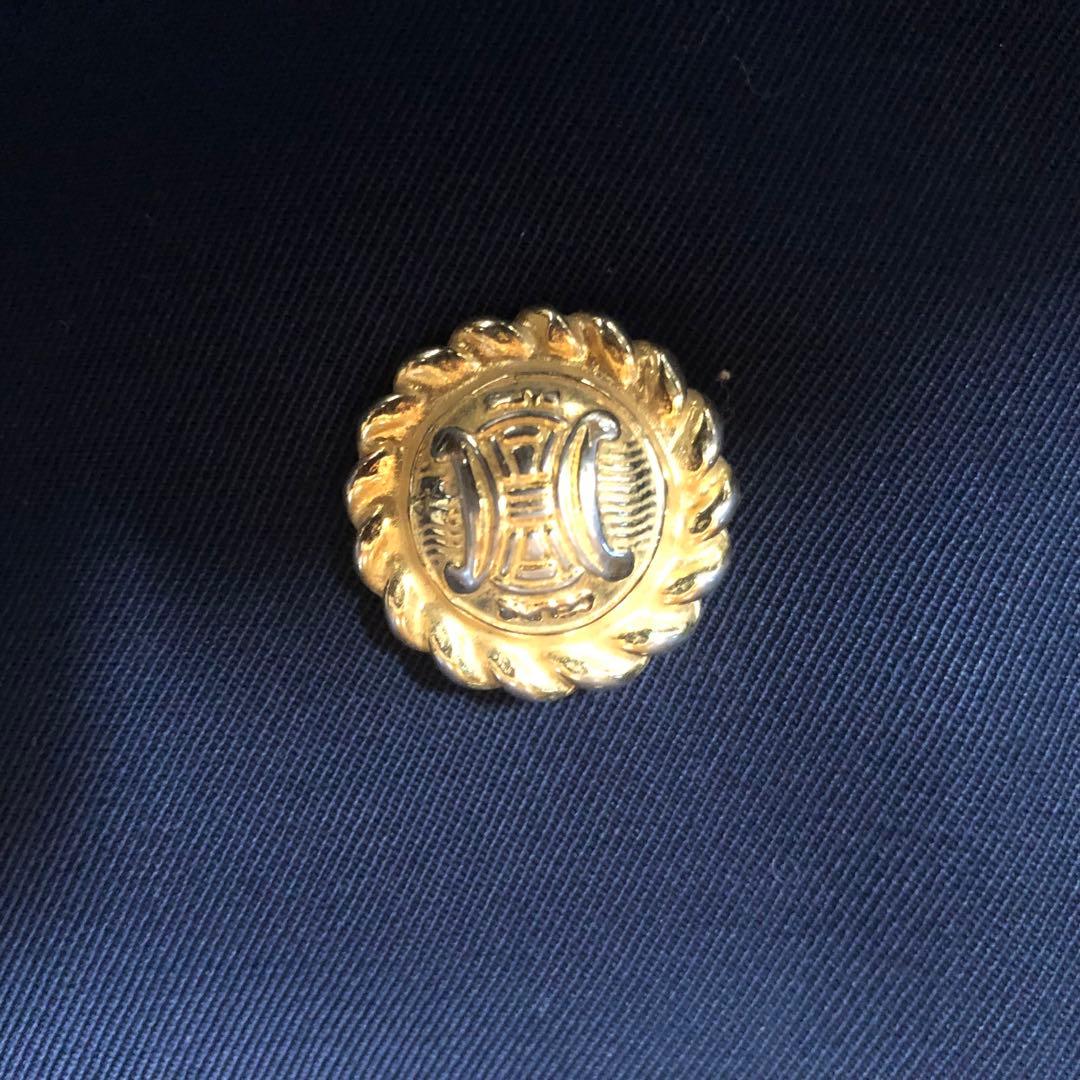 大特価ヴィンテージ CELINE セリーヌ 紺ブレ ダブルジャケット 金