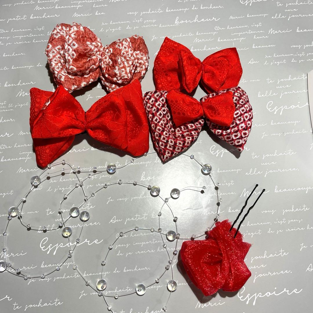 七五三 髪飾り ヘッドドレス 着物リメイク しぼり ハーフ成人式 - メルカリ