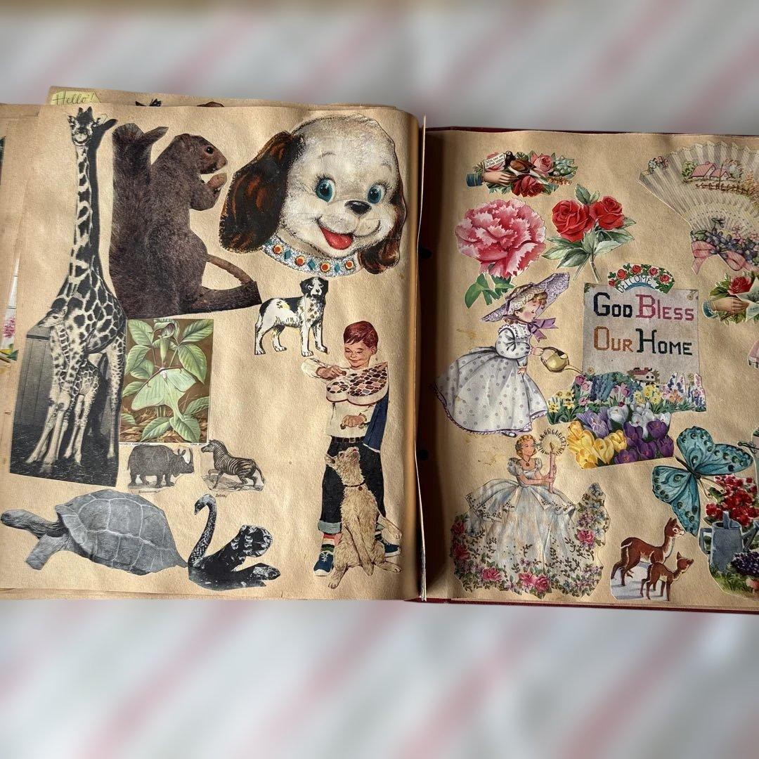 アメリカ スクラップブック ジャンクジャーナルレトロな紙もの 1960