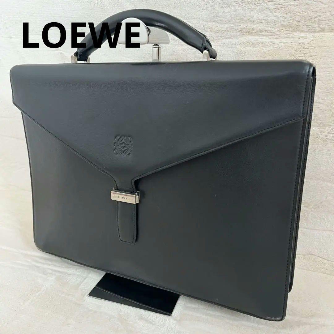 ロエベ　 ビジネスバッグ ブリーフケース ハンドバッグ 　レザー　ブラック 33712-p5701.jpg