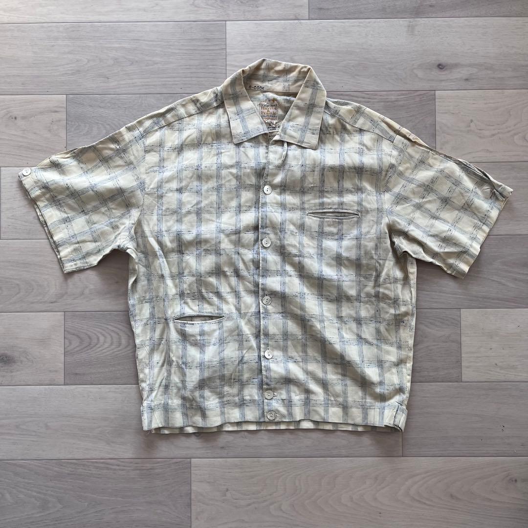 激レア 50s カスリ シェルボタン ボックスシャツ vintage ロカビリー