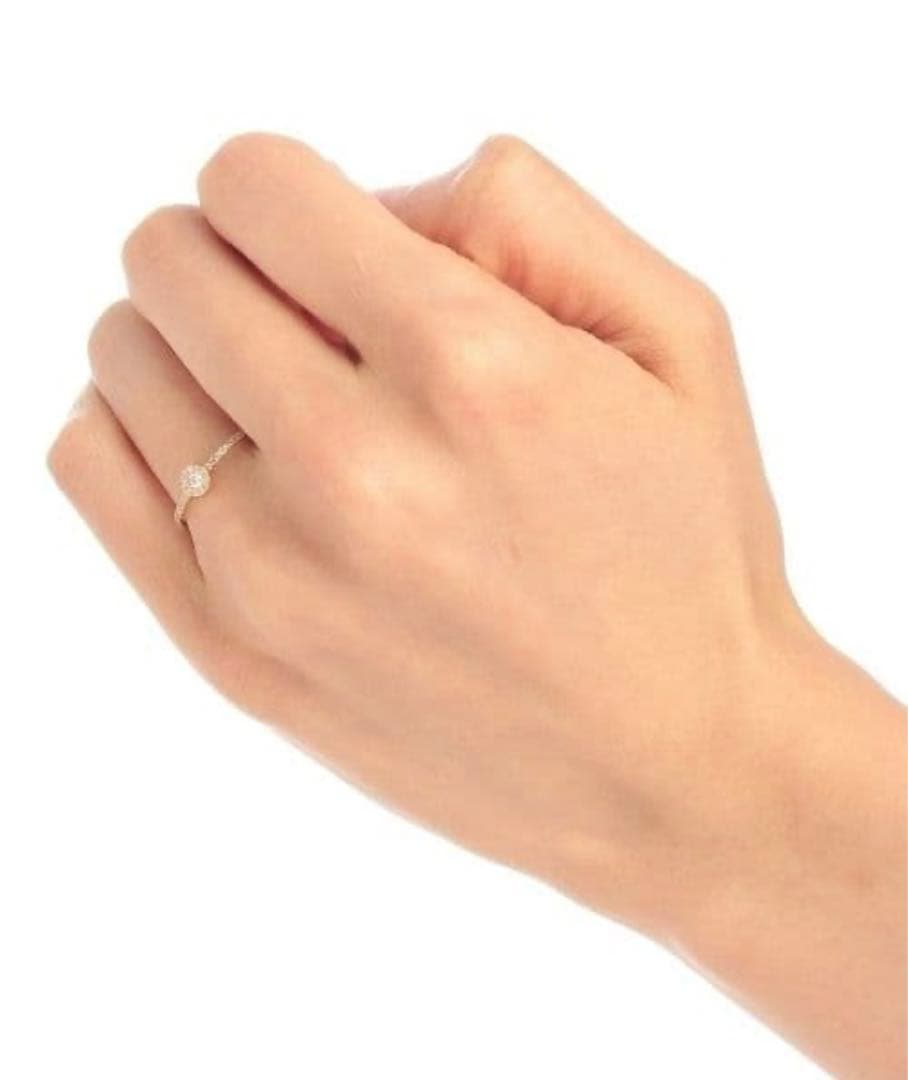 ココシュニック K18YG【10号】ラウンド×メレ小 ダイヤモンドリング