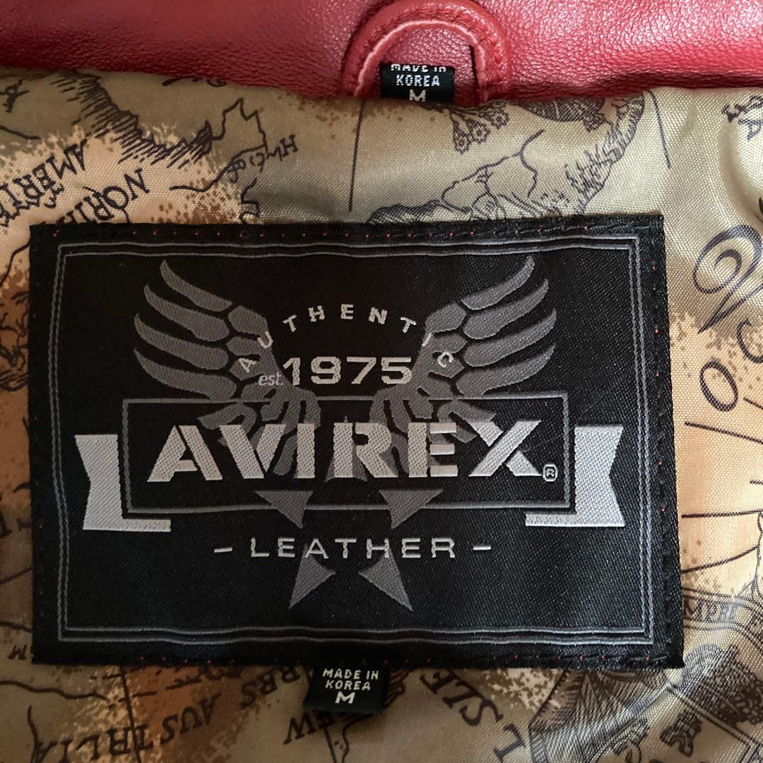 極美品・希少モデル AVIREX シグネチャーバーシティジャケット M 赤