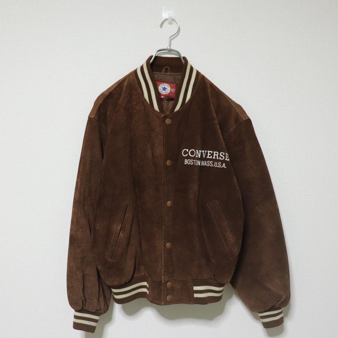 CONVERSE コンバース ALL STAR スタジャン レザージャケット M コンバース オールスター レザー スタジャン ジャケット 茶 M 希少 90s