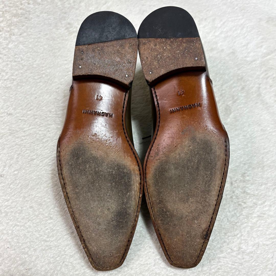 マグナーニ オパンケ製法 ストレートチップ ドレスシューズ 緑系