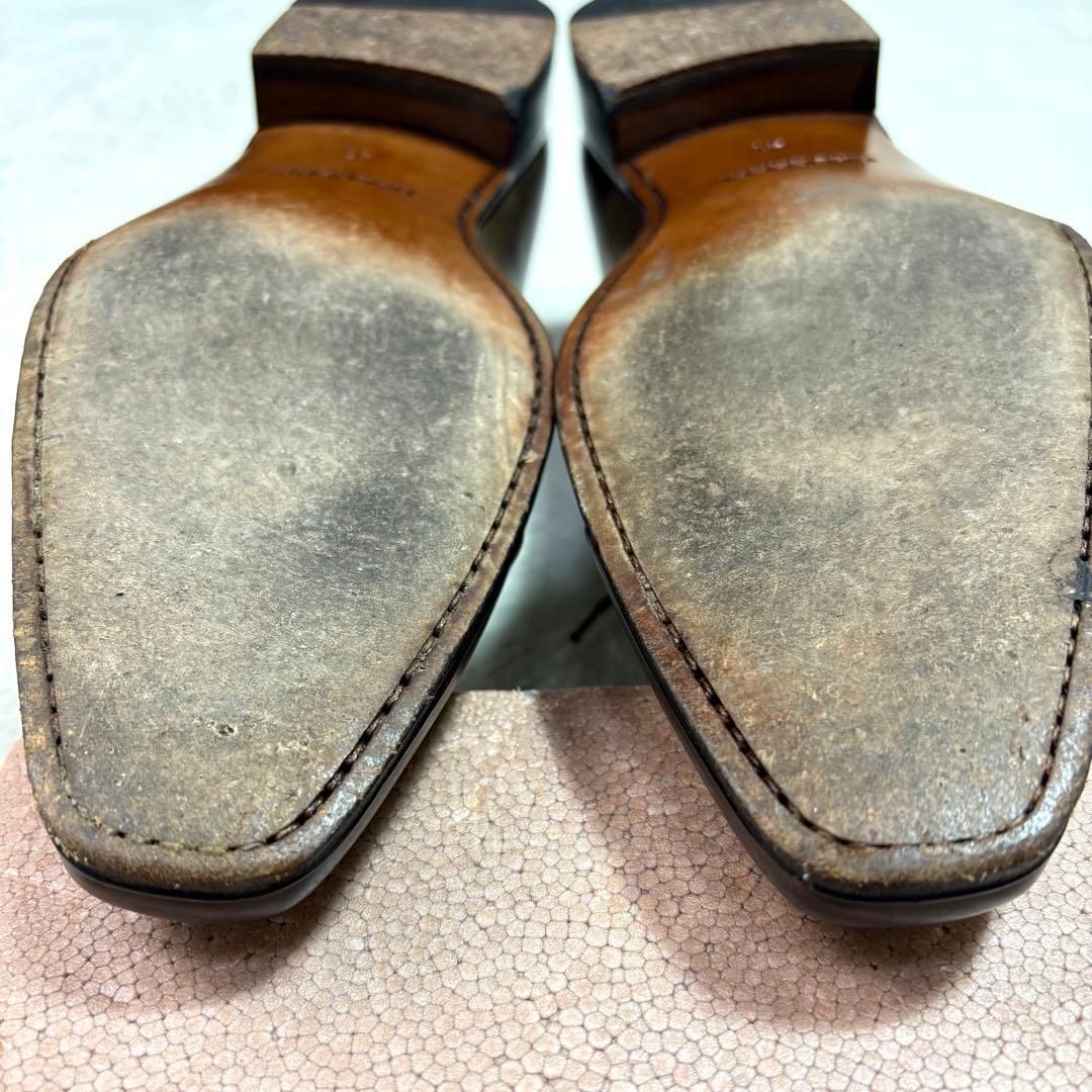 マグナーニ オパンケ製法 ストレートチップ ドレスシューズ 緑系