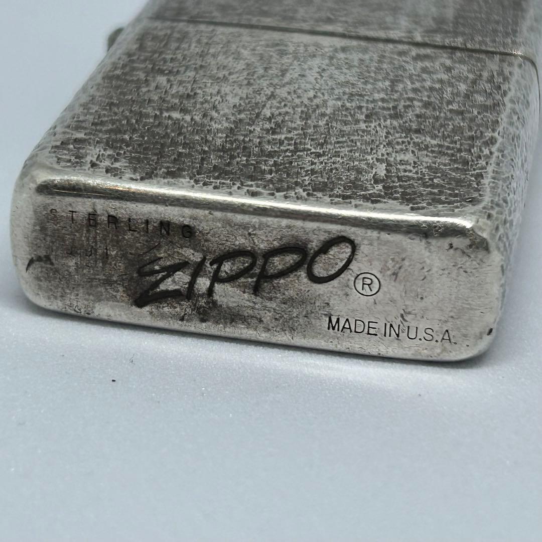 ZIPPO スターリングシルバー ハンマートーン 1991年製 イタリック 希少