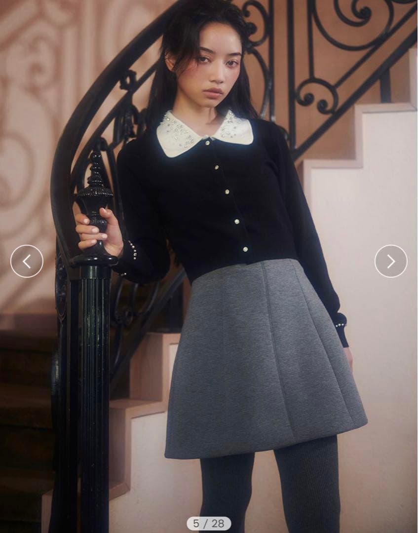 スナイデル ビジューカラーニットカーディガン バイカラー SNIDEL