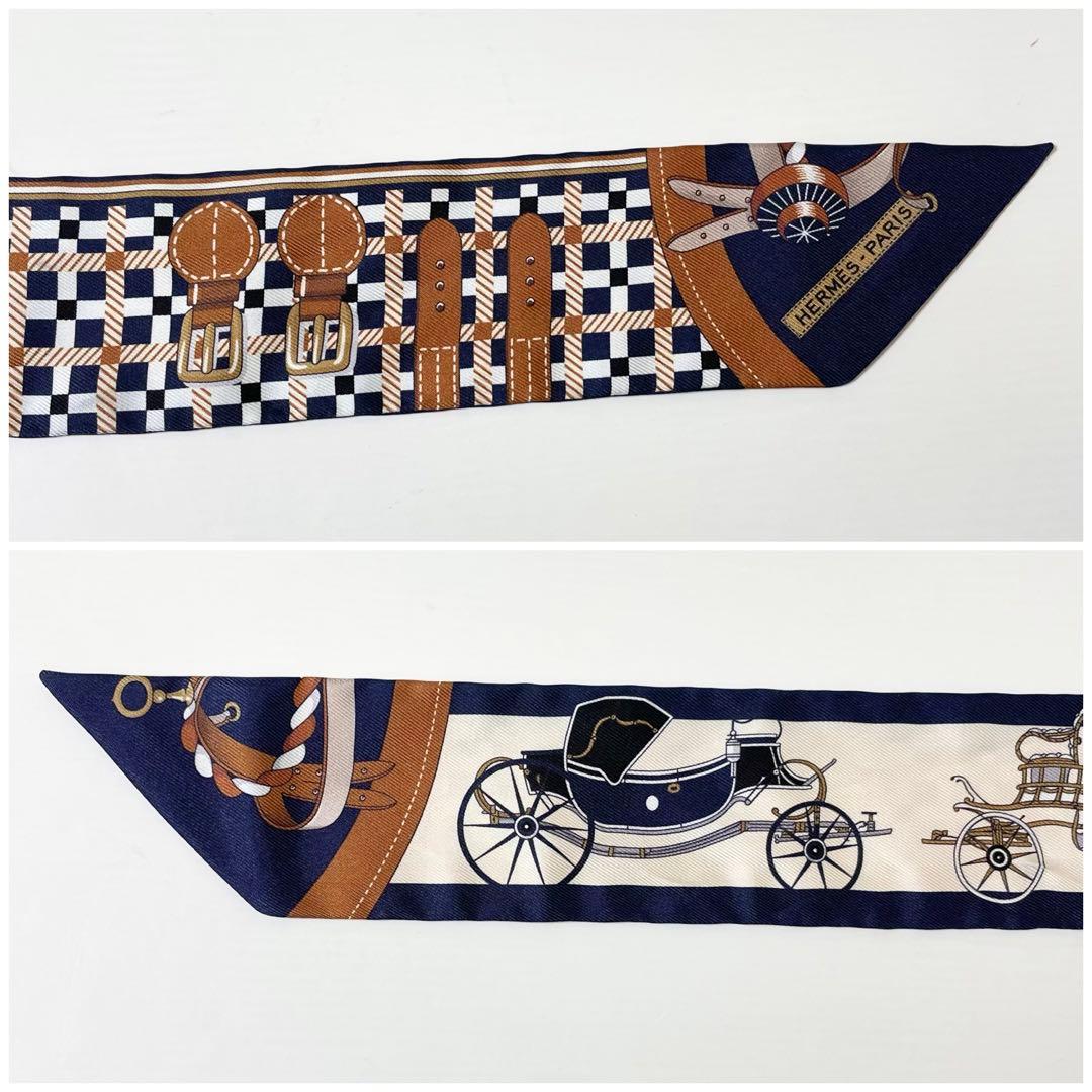 早い者勝ち！】HERMESツイリー 馬車の変遷 ネイビー