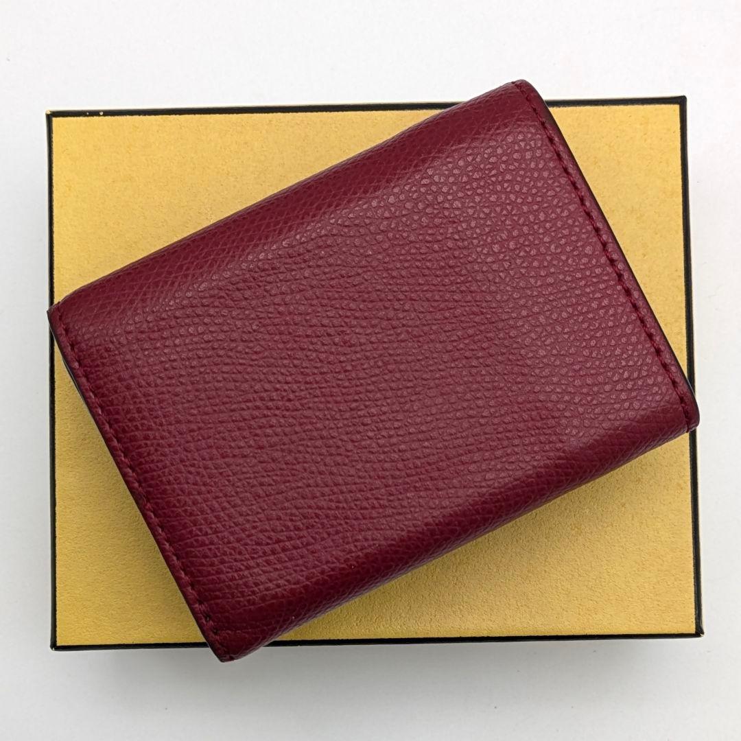 FENDI エフイズ 3つ折り財布 ズッカ レッド コンパクト ミニ財布 F金具