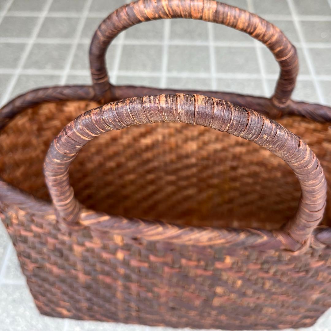 職人技A4可◇山ぶどう 山葡萄 かごバッグ◇幅35㎝、高さ