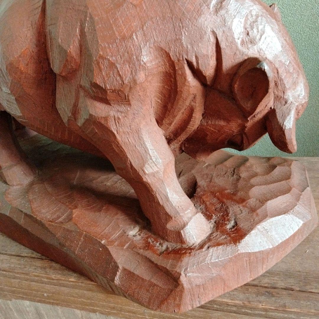 木彫 牛の彫刻 西田秀 木彫牛 井波彫刻 - メルカリ