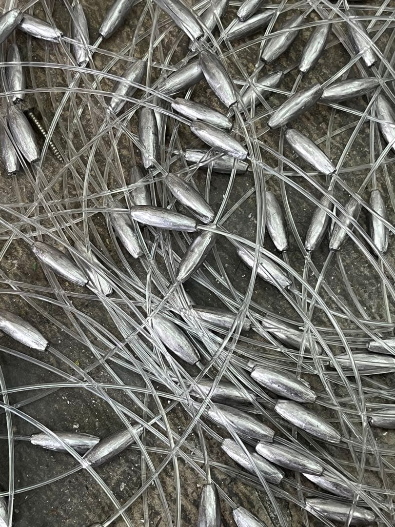 #トローリング#ビシ鉛 50ｍ 鉛4号217個(強力ナイロン100号)3.1kg