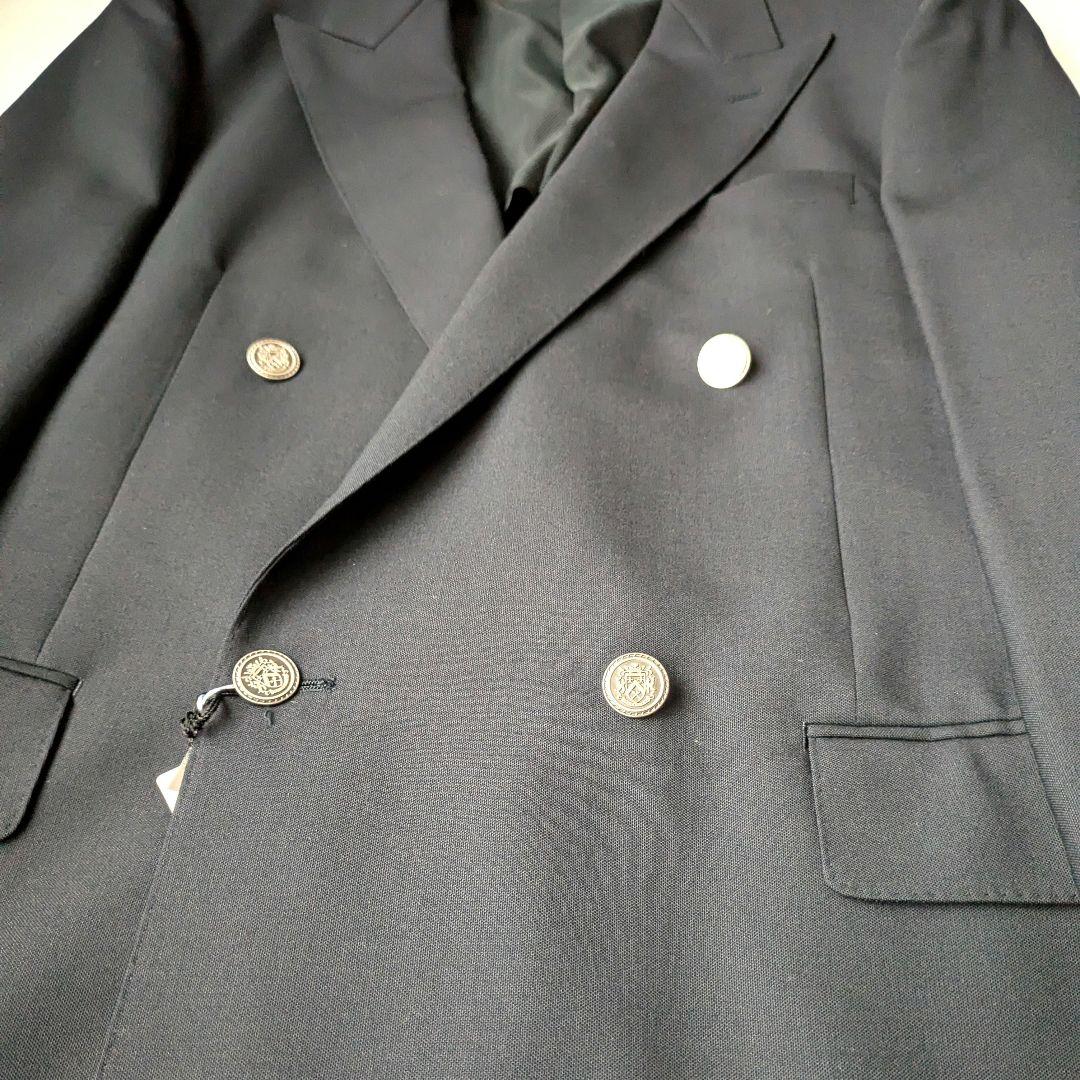 新品 未使用 STUART KENT 紺 コンブレ ダブル ブレザー ウール 銀