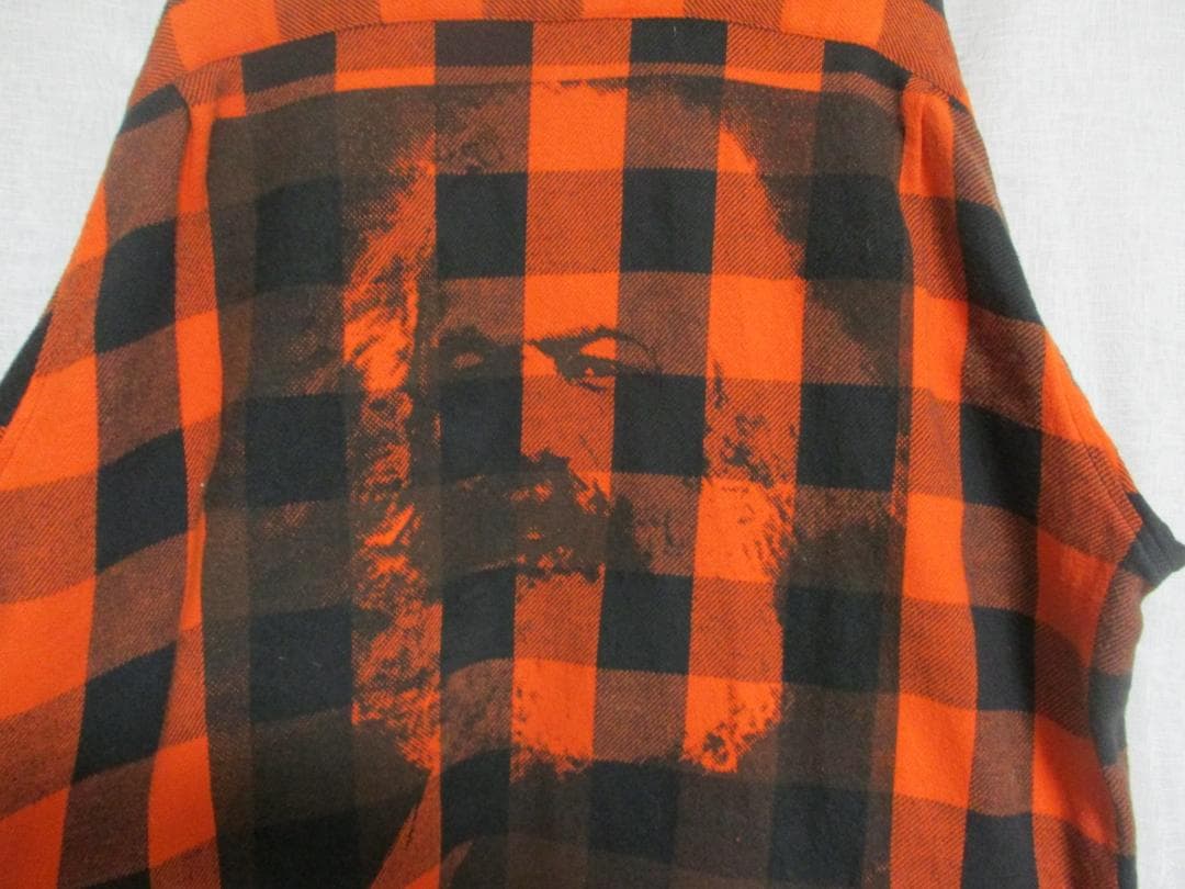 AFFA 思想家 ネルシャツ マルクス オレンジ×ブラック lサイズ 激レア