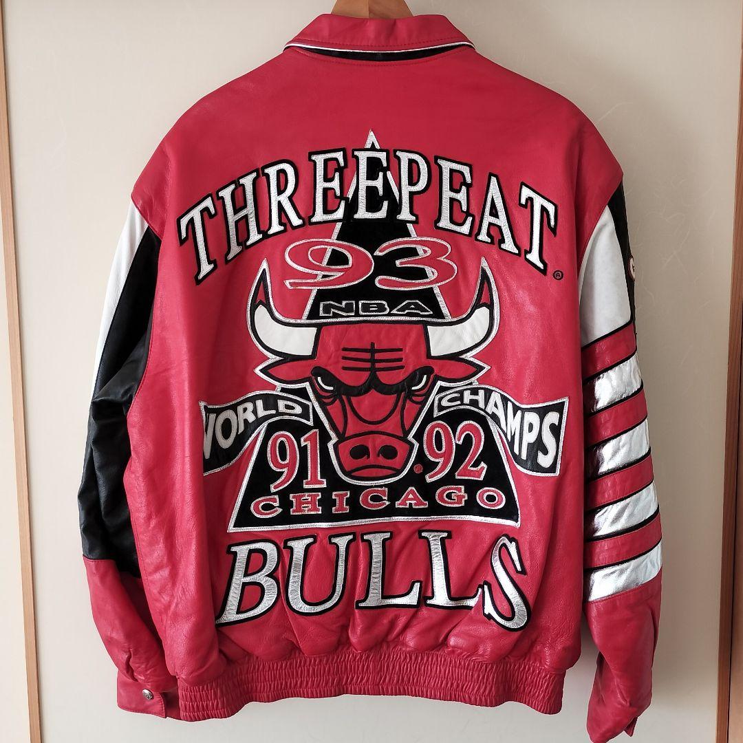 90s ジェフハミルトン シカゴブルズ1993チャンピオン レザージャケット