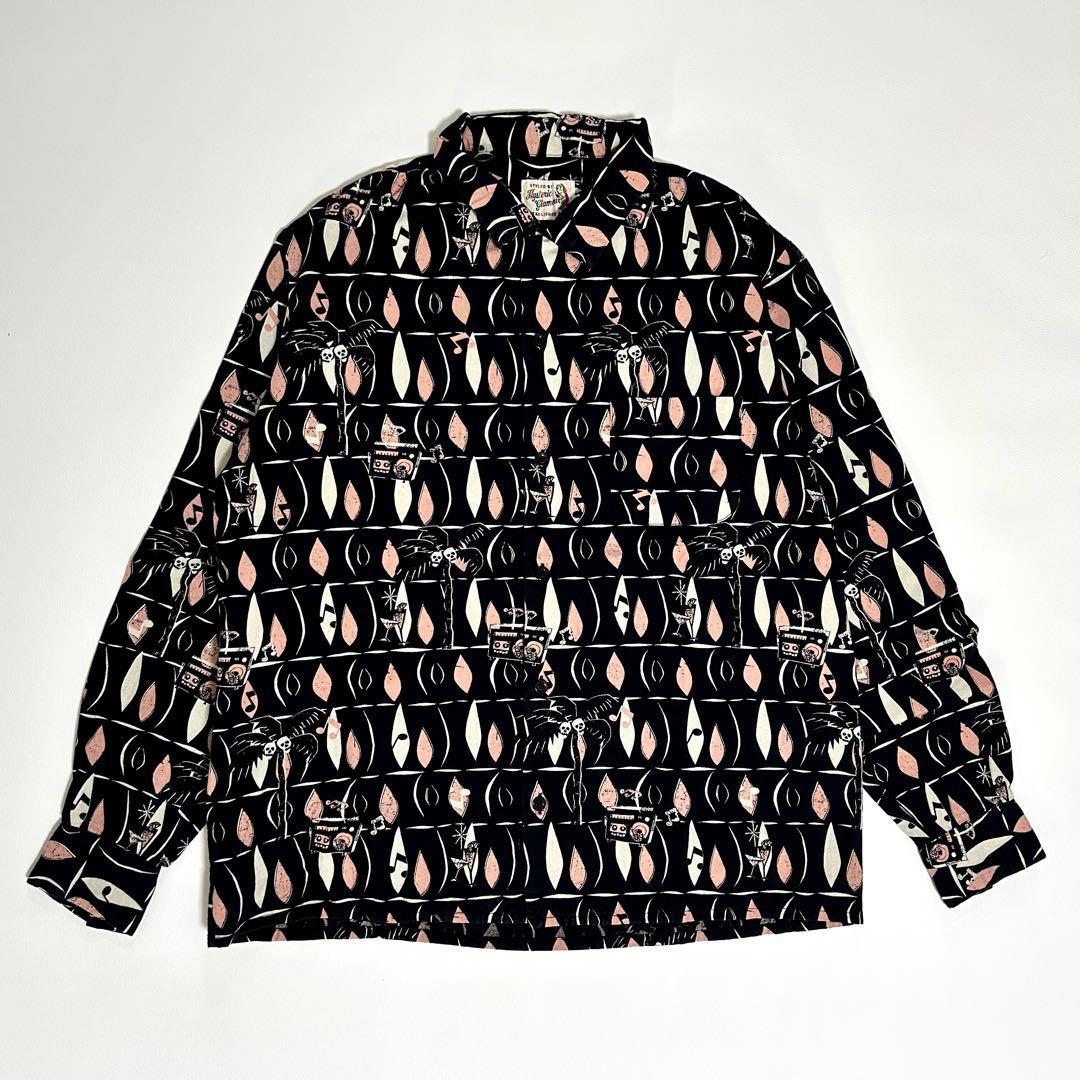 の*ち様 美品 ヒステリックグラマー アロハシャツ オープンカラー 長袖 コット 春夏の即鮮力！ ヒステリックグラマーのROCKなALOHAで週末お洒落計画