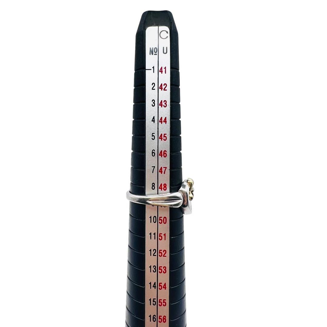 ティファニー ハート リボン K18 750 シルバー925 コンビ リング