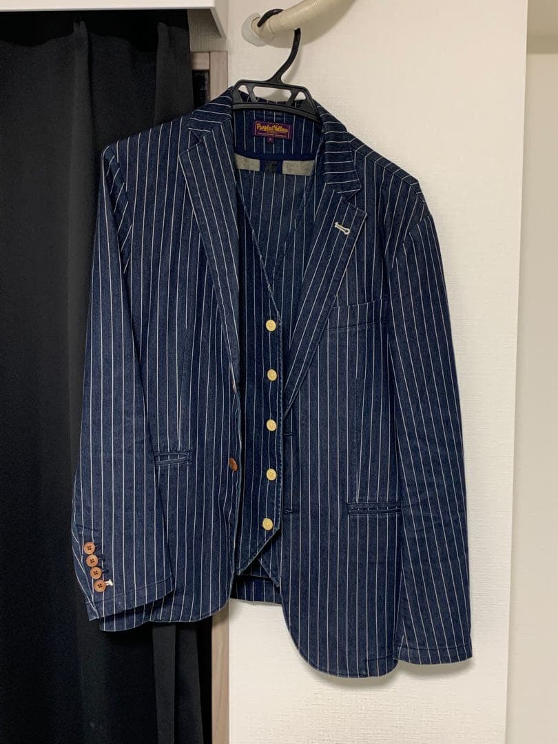 ネイビー ストライプ ジャケット ストライプジャケット」の人気