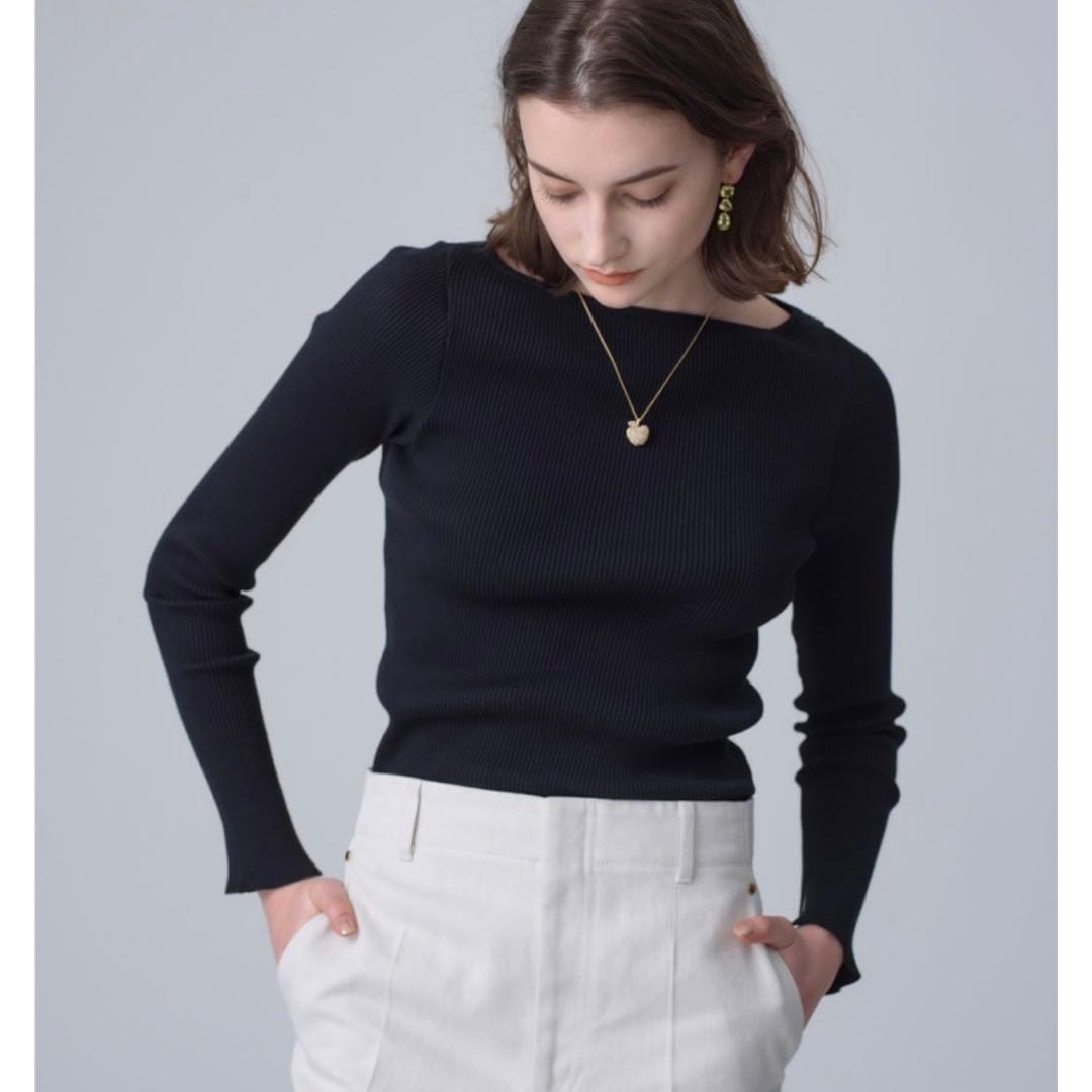 オーラリー ロンハーマン ギザボートネック リブニット プルオーバー