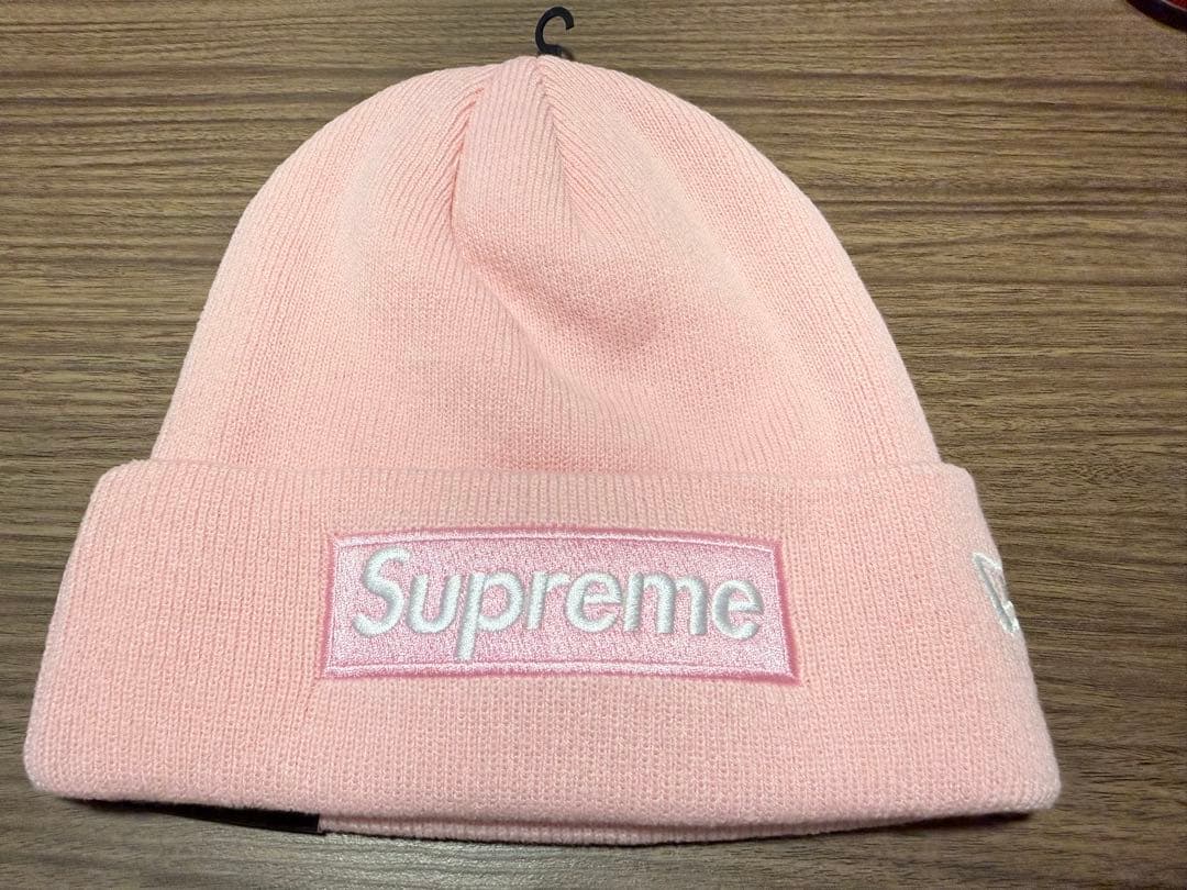 Supreme New Era box Logo Beanie ピンク - メルカリ