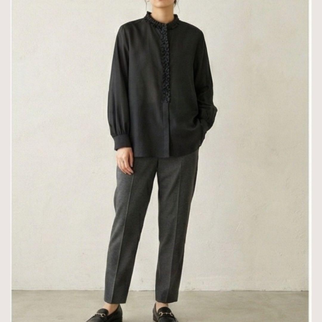 未使用級♪TOMORROWLAND コットンシルクオーガンジー フリルブラウス コットンシルクオーガンジー フリルブラウス（シャツ/ブラウス