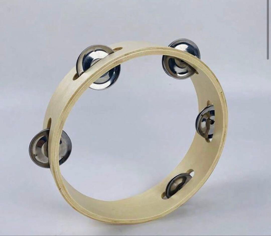 新品未使用】木製タンバリン メタルシンバル付き - メルカリ