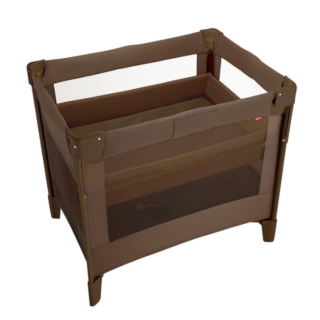 【美品】Aprica　アップリカ　ココネルエアープラス　チョコレート　ブラウン Amazon.co.jp: アップリカ(Aprica) 折り畳みミニベビーベッド ココネル