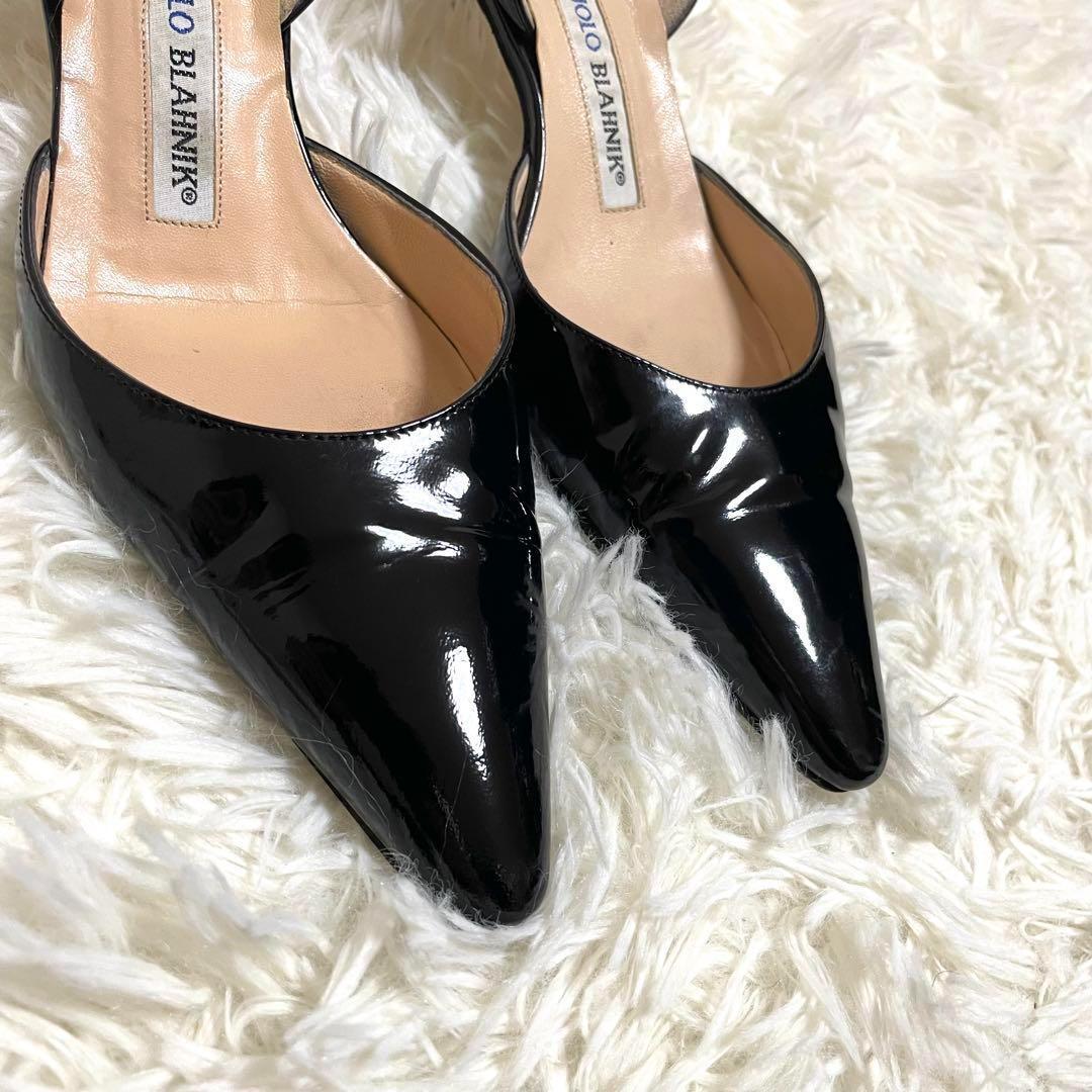 マノロブラニク パンプス キャロリン エナメル ポインテッドトゥ 22.5cm