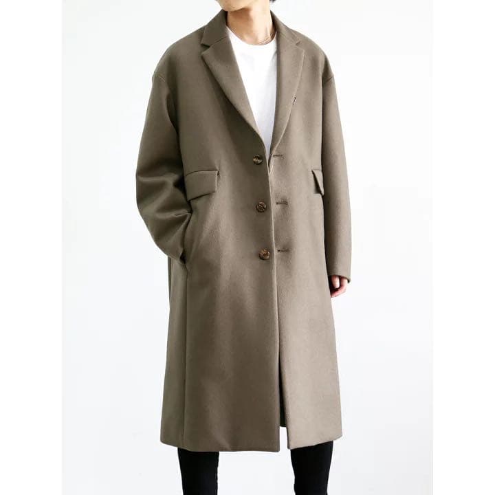 KAZUYUKIKUMAGAI カシミア混平二重メルトンチェスターコート - メルカリ