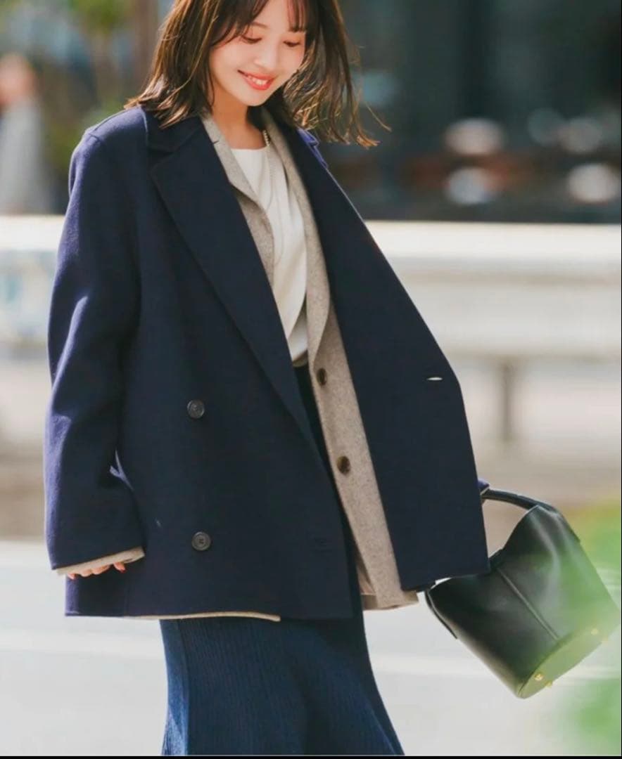 Super160sチェスターミドルコート 36 ネイビー　Noble Noble（ノーブル）の「Super160sチェスターミドルコート（チェスター