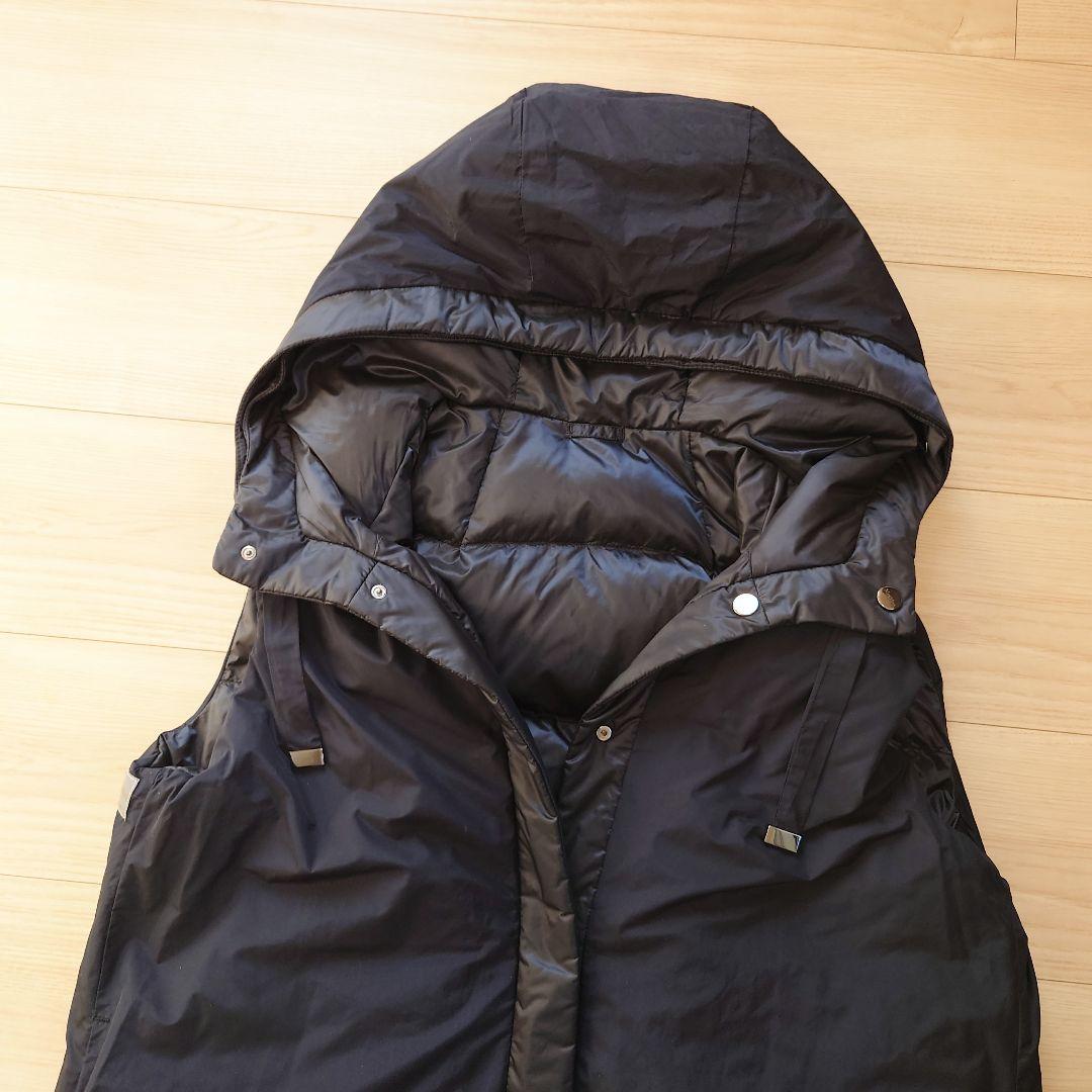 Max Mara フーディリバーシブルテクニカルダウン ロングジレ ネイビー