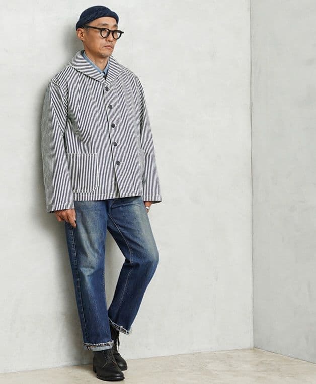 WAIPER.inc 米軍 U.S.NAVY ヒッコリー ジャケット Lサイズ