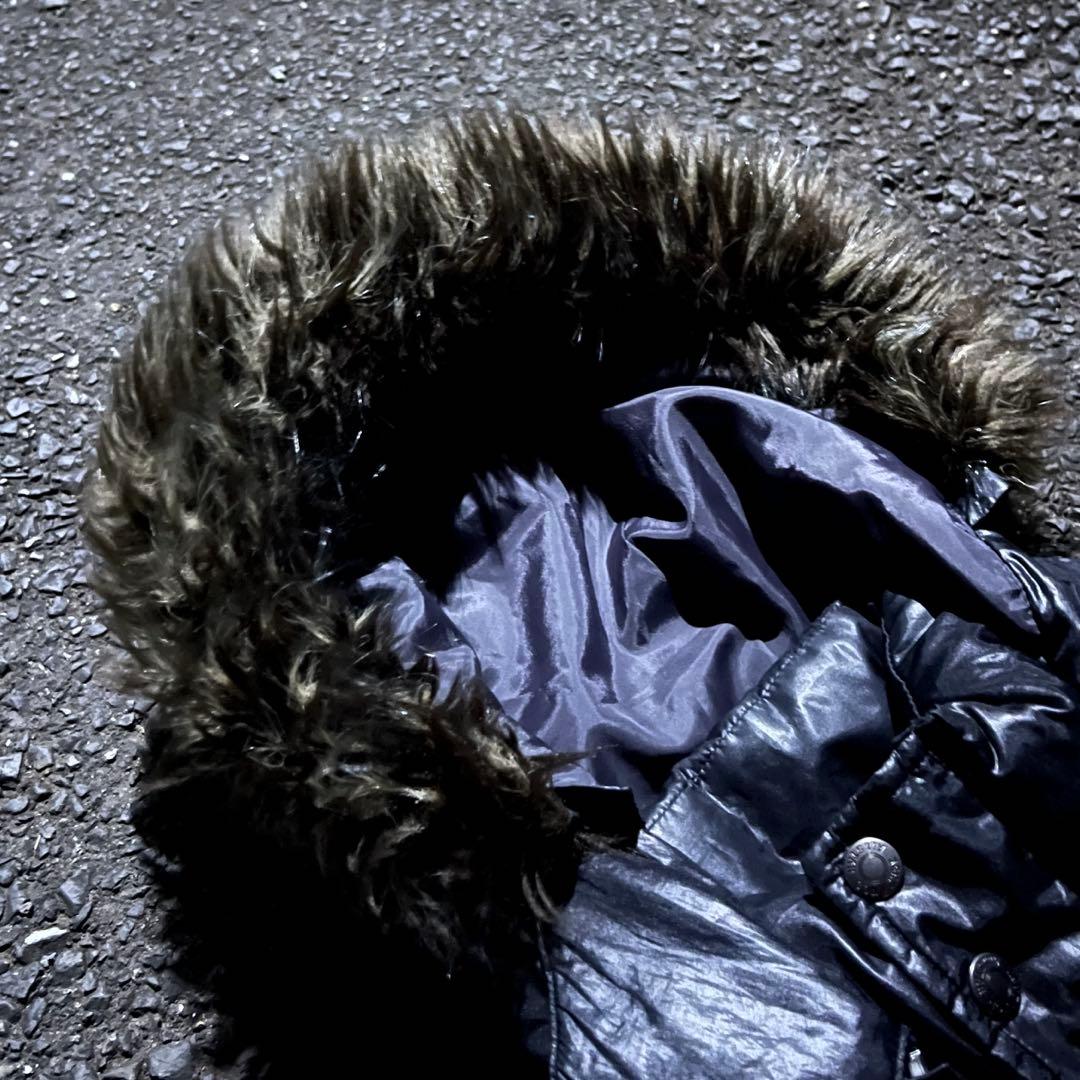 最安値❗️ 00s Y2K ファーダウンベスト 平成 グランジ ギャル男 お兄