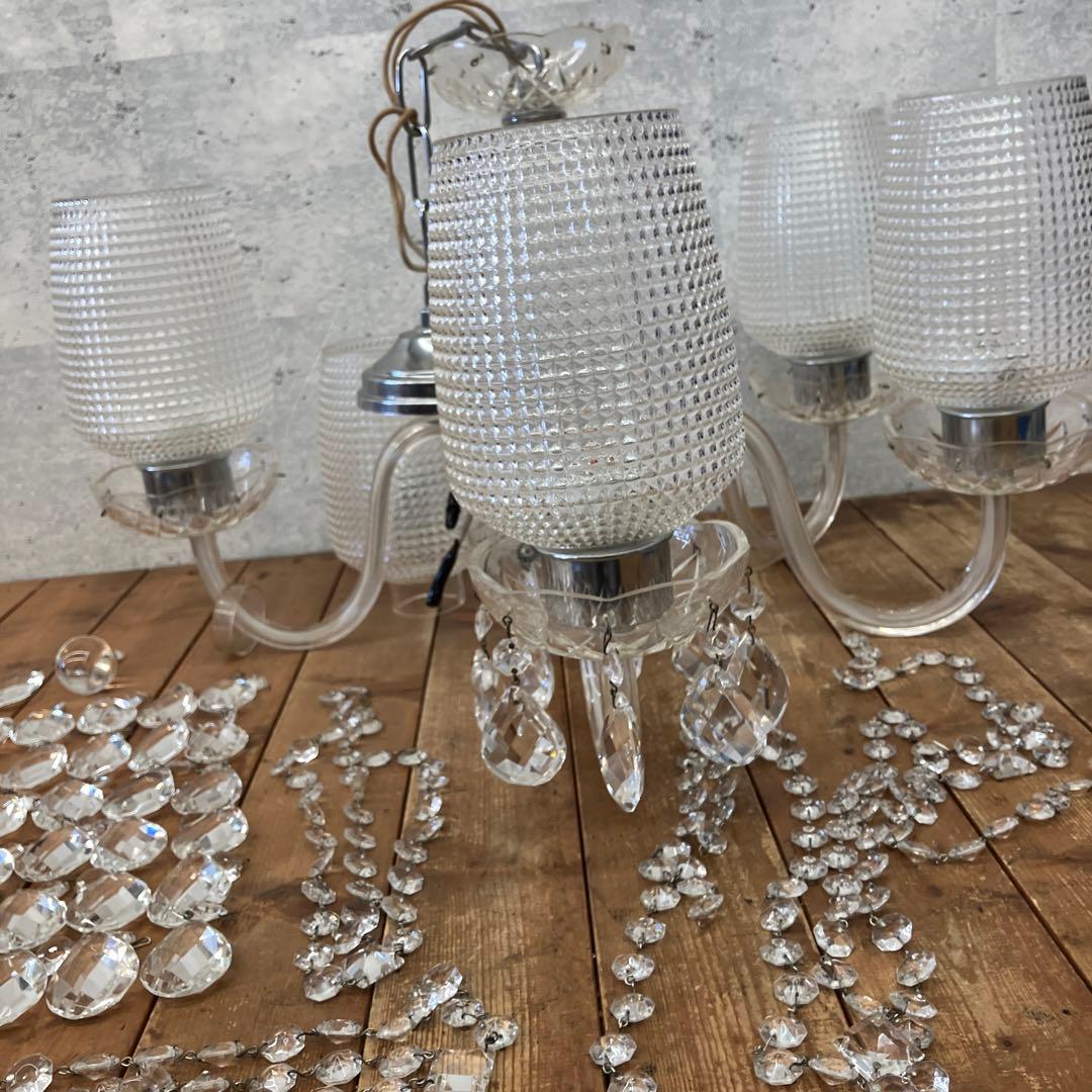 昭和レトロ HOYA ホヤクリスタル ガラス製 シャンデリア - メルカリ