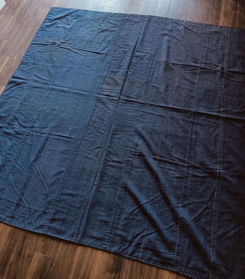 実用可♪白糸粗刺し子の襤褸マルチカバー boro japan vintage