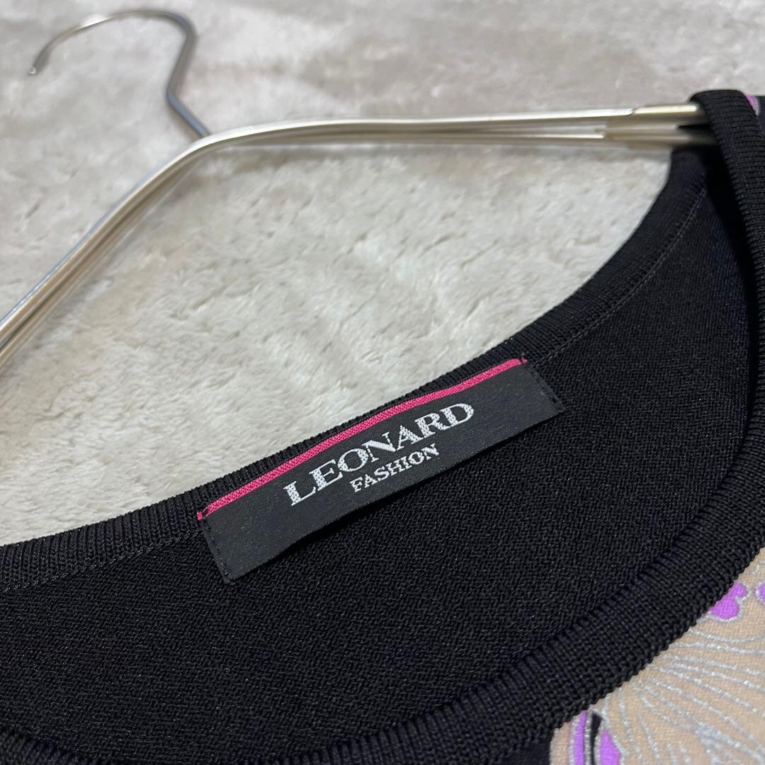 極美品 レオナール カンカン 切り替え トップス 花柄 総柄 黒 - メルカリ