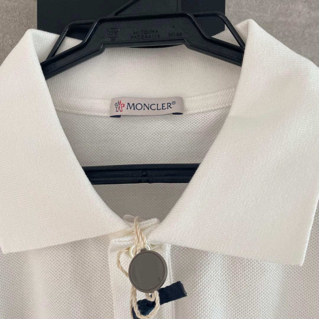 MONCLER ホワイト ポロシャツ 新品タグ付き - メルカリ