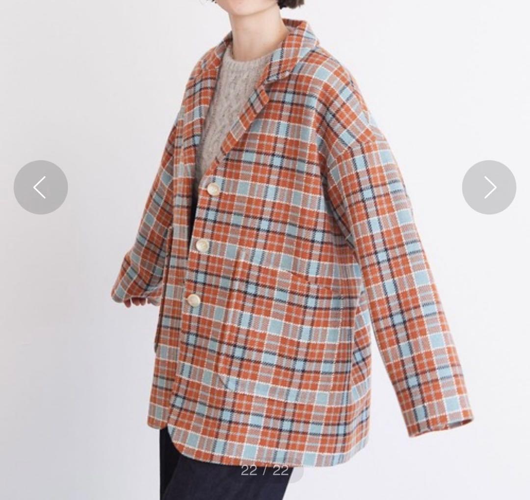 新品タグ付き アトリエドゥサボン チェックウール テーラード