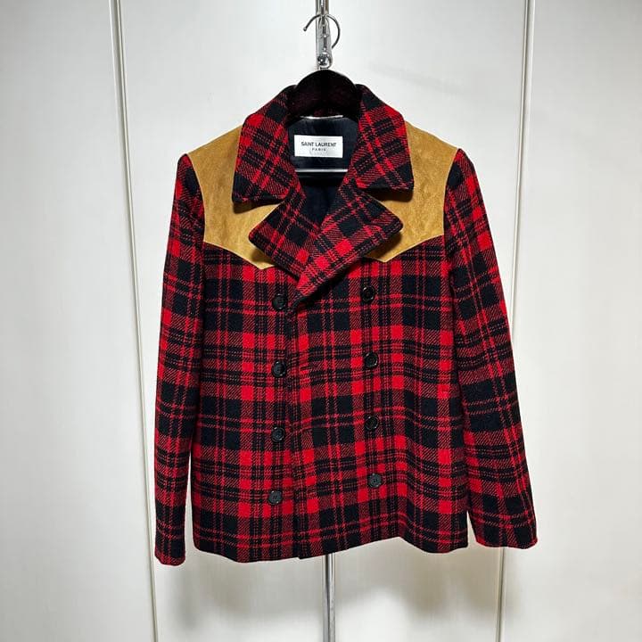 希少42】SAINTLAURENTPARIS サンローラン Pコート芸能人着用 - メルカリ