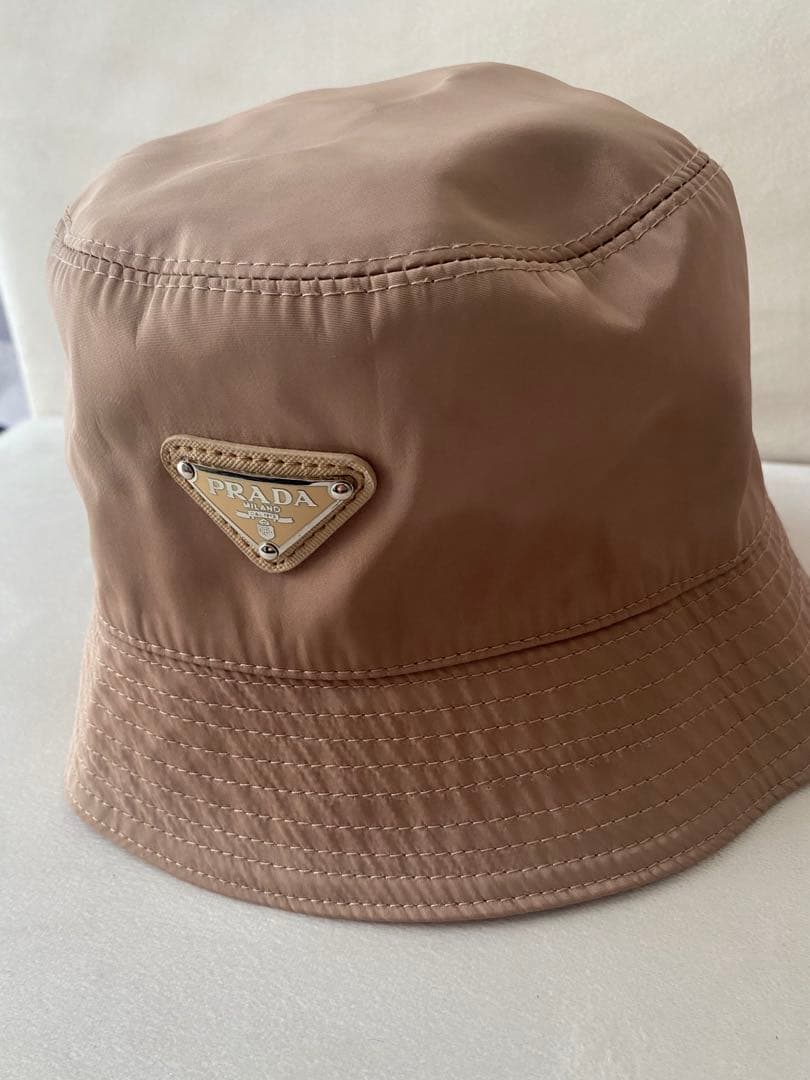 PRADA バケットハット ベージュ キャメル ブラウン詳細欄必読 - メルカリ