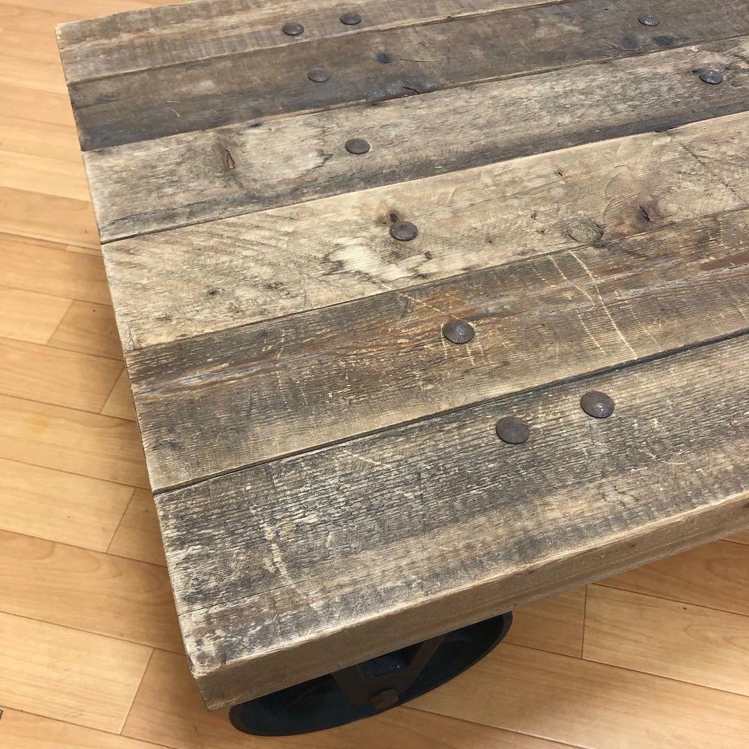 インダストリアルテイスト トロリーテーブル センターテーブル ロー